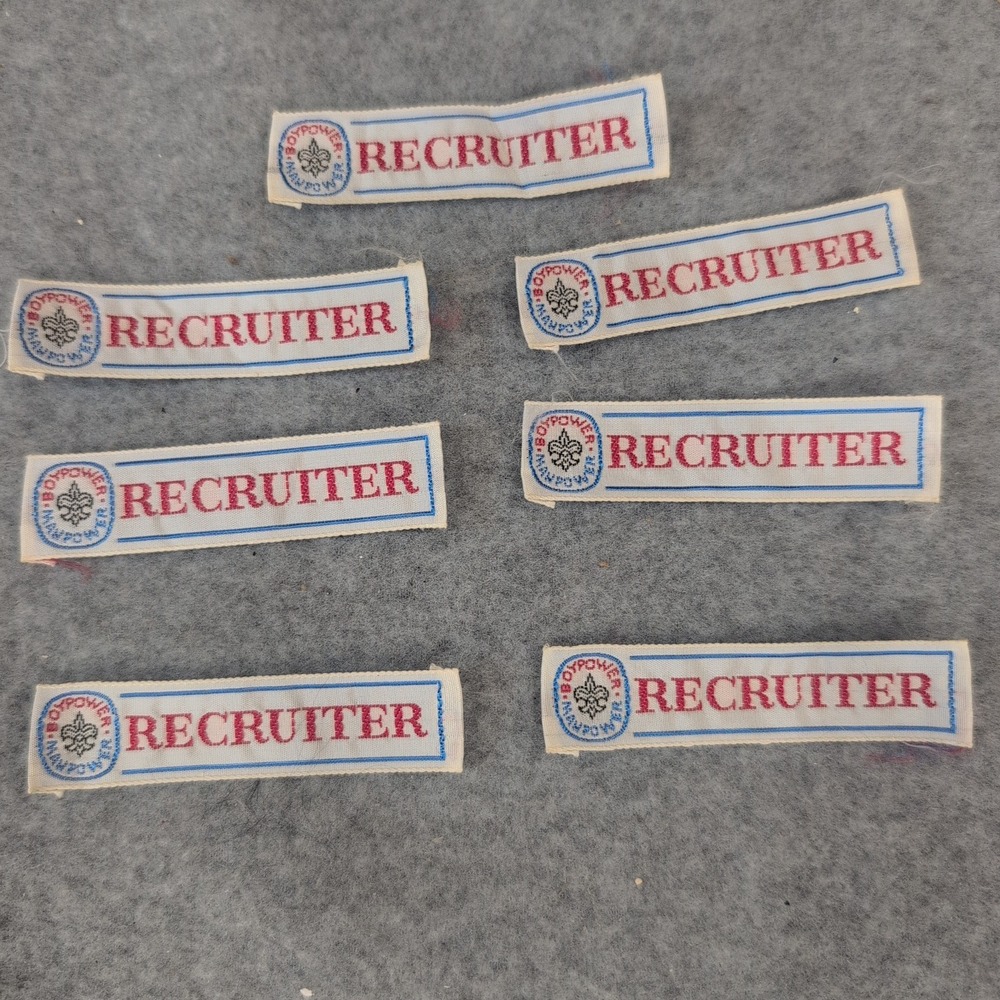 7 Boy Scouts of America Recruiter Patches BSA Scout Uniform Emblems Fabric Strip - Picture 1 of 3